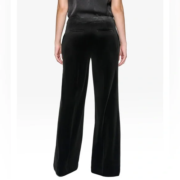 Karl Lagerfeld Velvet Pants Women's Size 12 Black Wide Leg Rhinestone Detail. - Picture 5 of 12